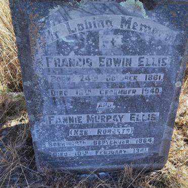 ELLIS Francis Edwin 1861-1940 &amp; Fannie Murray ROBERTS 1864-1941