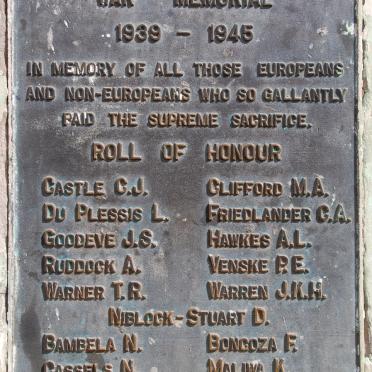 Eastern Cape, DUTYWA, War Memorial