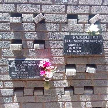 NORMAN Ralph Joseph 1938-2020 :: RADEMEYER Norman 1932-2013