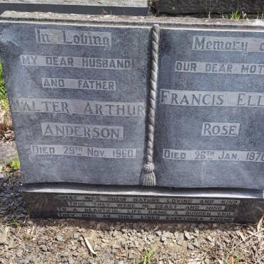 ANDERSON Walter Arthur -1960 & Francis Ellen Rose -1970