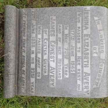 AVERY James Ernest -1958 &amp; Jemima Elizabeth -1945
