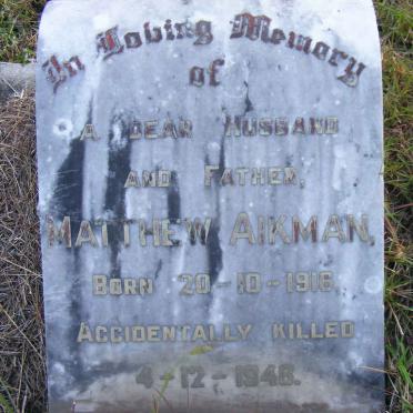 AIKMAN Matthew 1916-1948