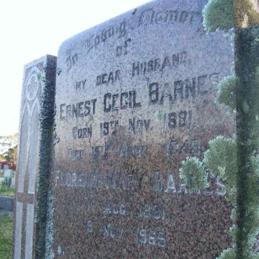BARNES Ernest Cecil 1891-1945 &amp; Florence Mary 1891-1965