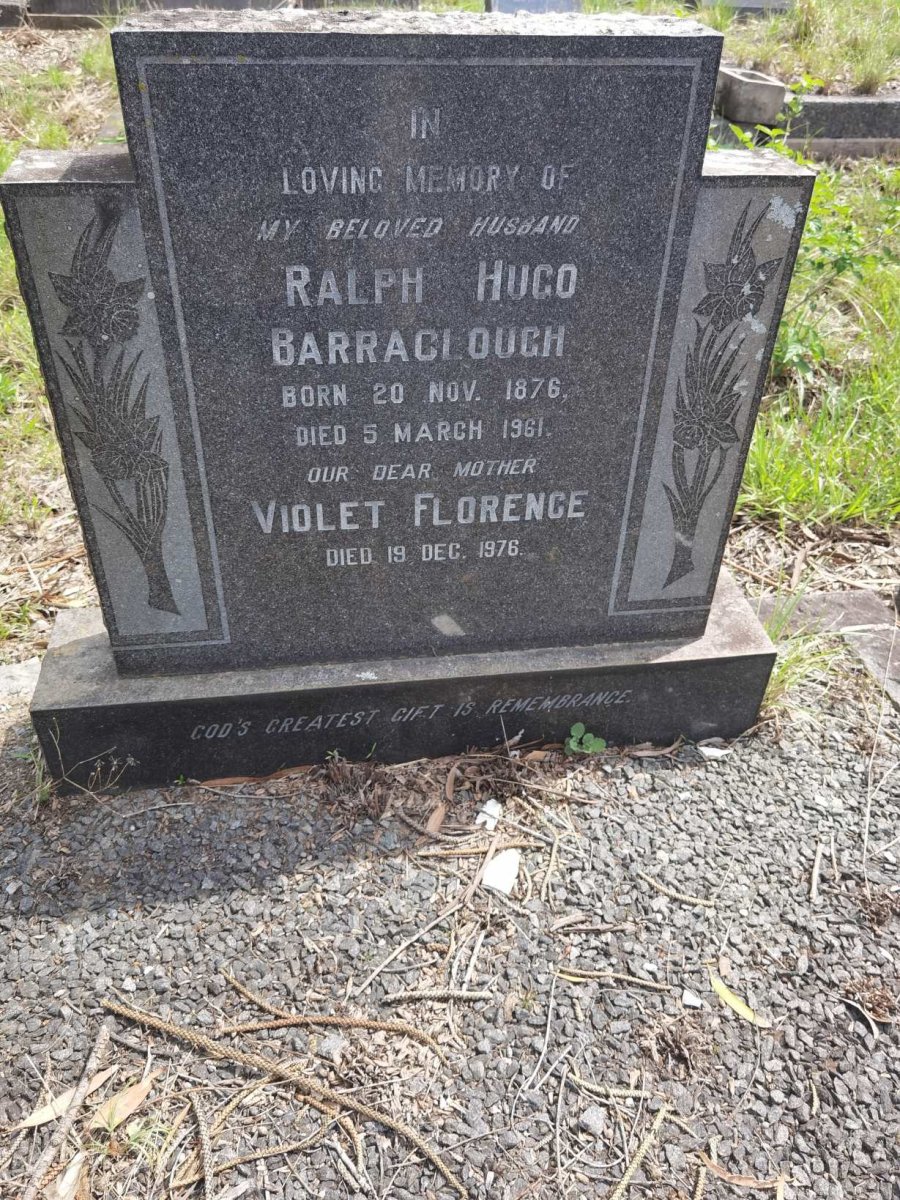 BARRACLOUGH Ralph Hugo 1876-1961 & Violet Florence -1976