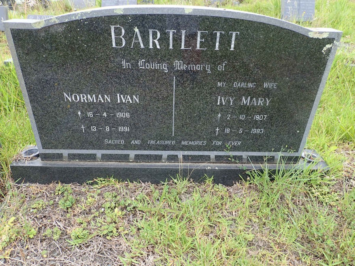 BARTLETT Norman Ivan 1906-1991 &amp; Ivy Mary 1907-1983