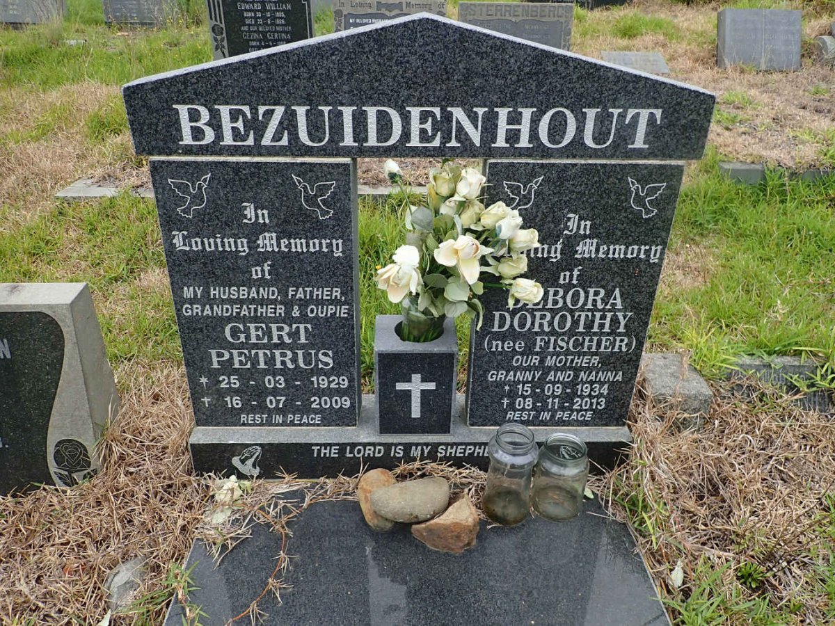 BEZUIDENHOUT Gert Petrus 1929-2009 &amp; Debora Dorothy FISCHER 1934-2013