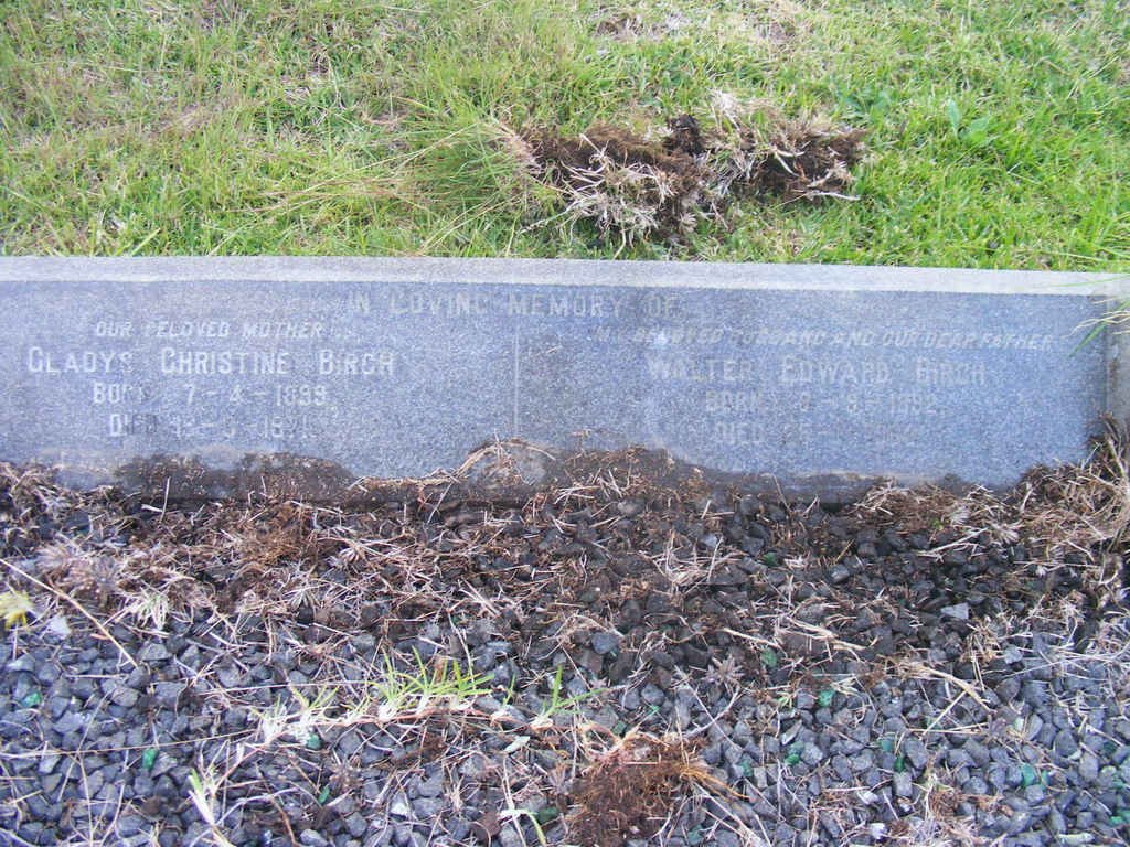 BIRCH Walter Edward 1892-1962 &amp; Gladys Christine 1899-1974