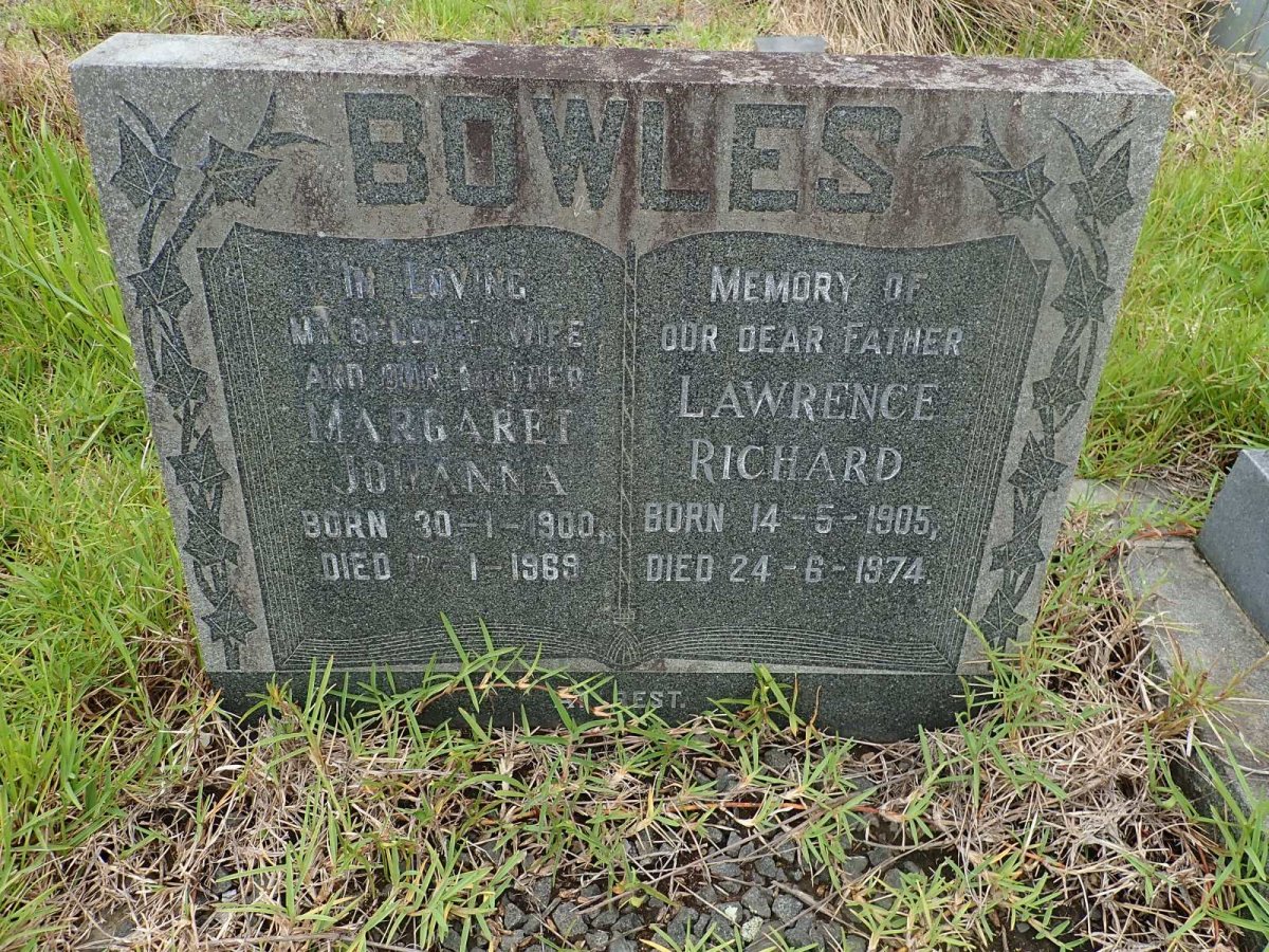 BOWLES Lawrence Richard 1905-1974 &amp; Margaret Johanna 1900-1969