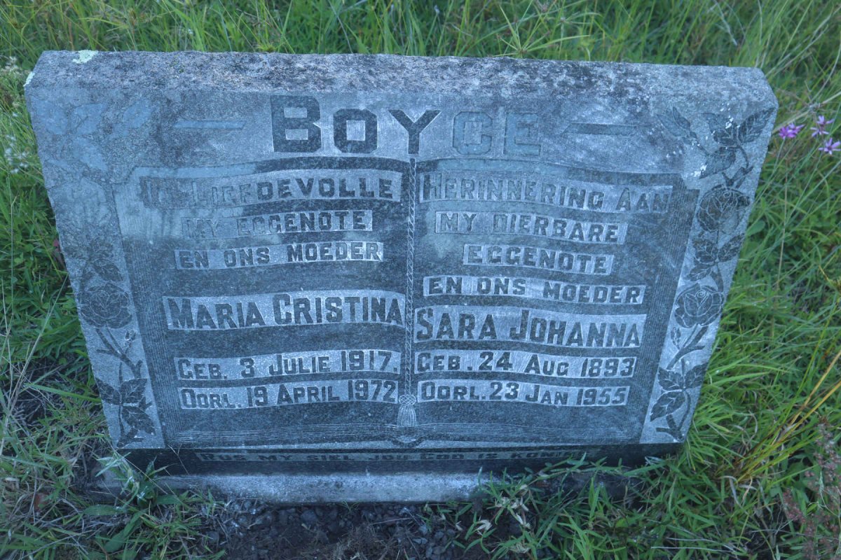BOYCE Sara Johanna 1893-1955 :: BOYCE Maria Christina 1917-1972