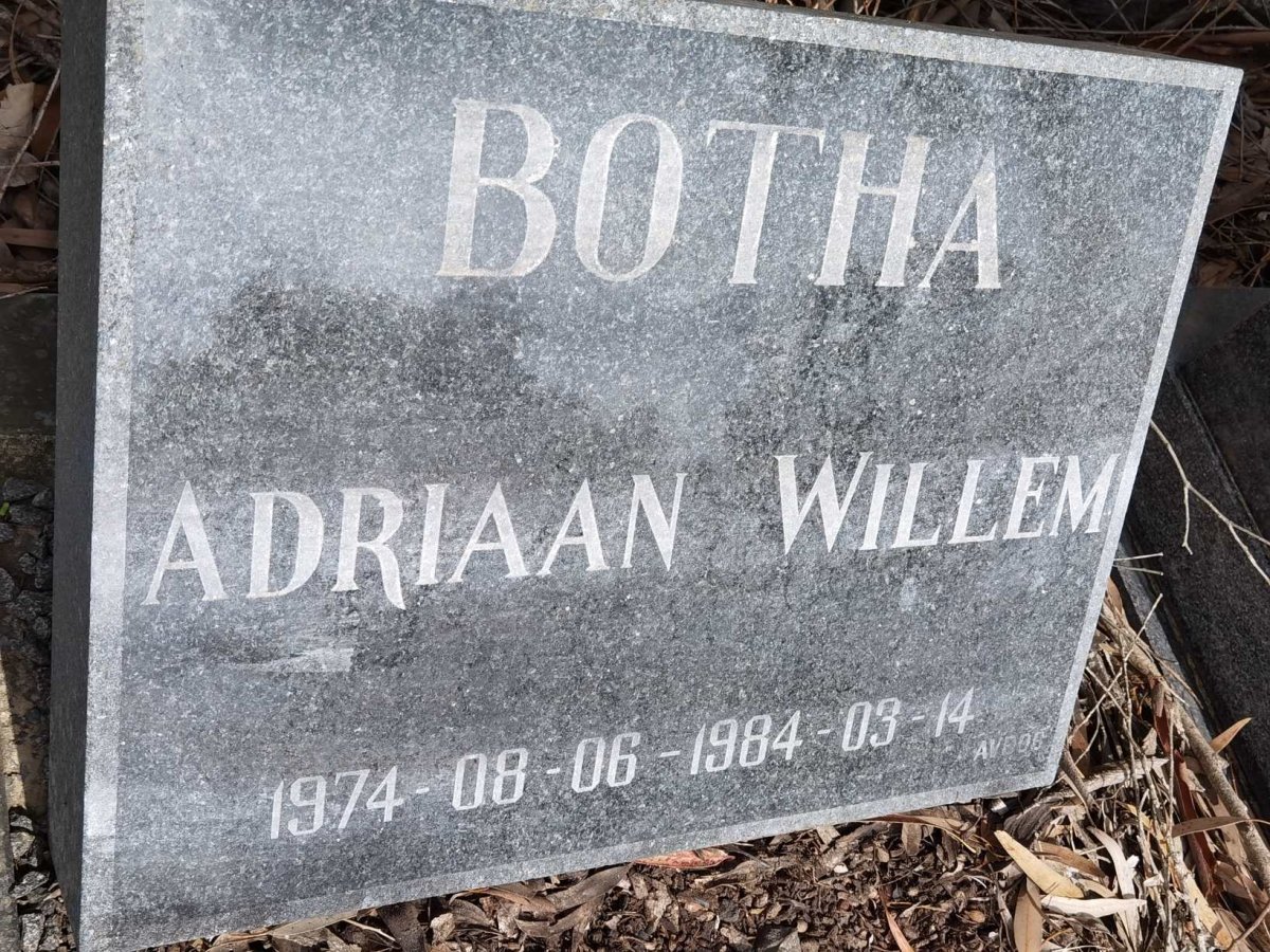 BOTHA  Adriaan Willem 1974-1984