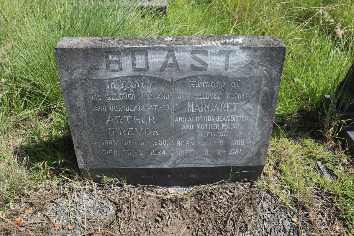 BOAST Arthur Trevor 1890-1964 &amp; Margaret 1889-1981