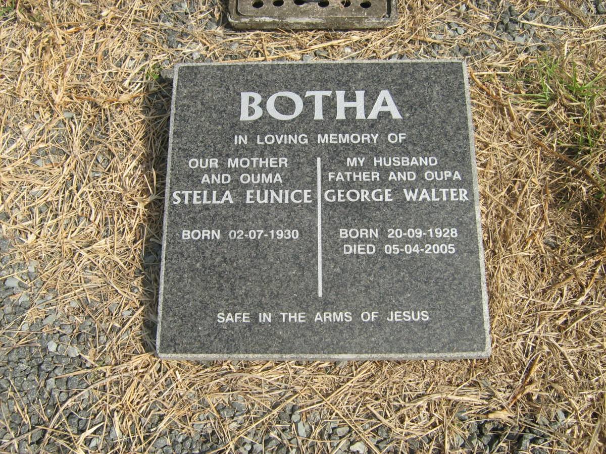 BOTHA George Walter 1928-2005 &amp; Stella Eunice 1930-