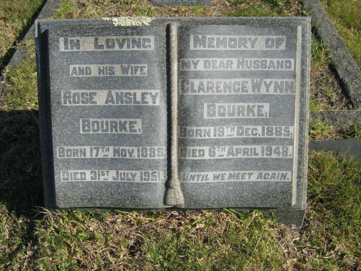 BOURKE Clarence Wynn 1885-1948 &amp; Rose Ansley 1889-1951