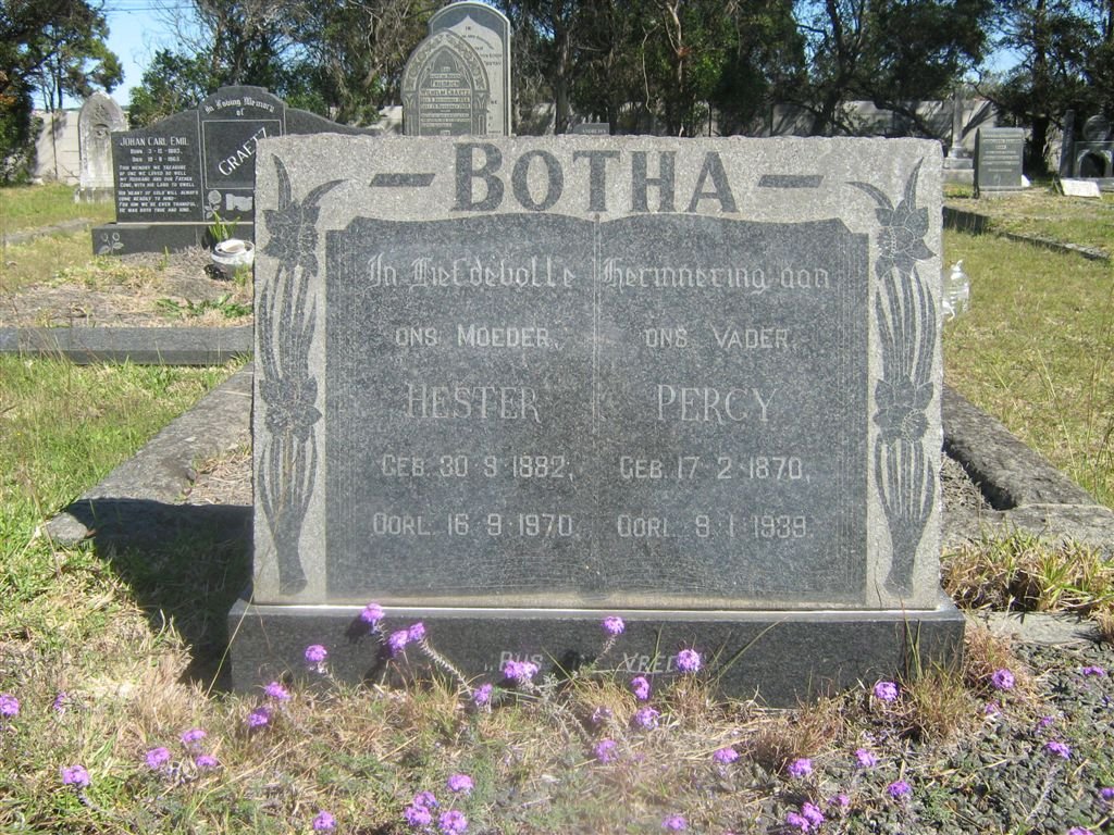 BOTHA Hester 1882-1970 &amp; Percy 1870-1939