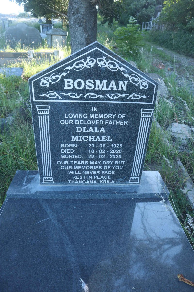 BOSMAN Dlala Michael 1925-2020