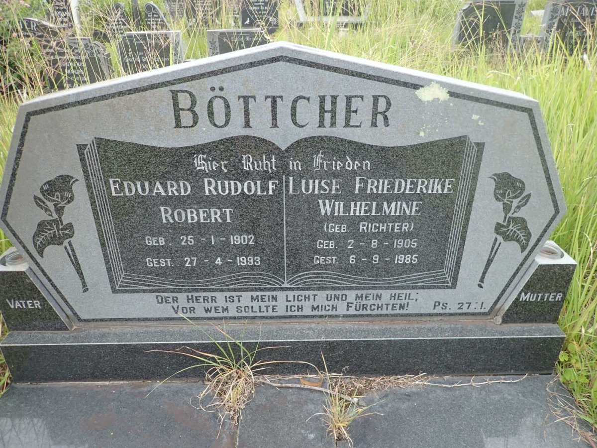 BOTTCHER Eduard Rudolf Robert 1902-1993 &amp; Luise Friederike Wilhelmine RICHTER 1905-1985