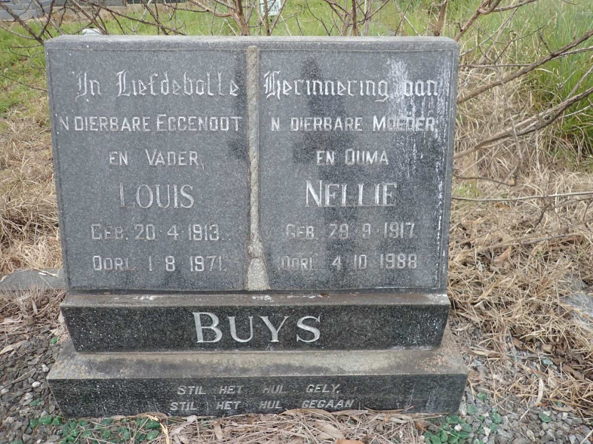 BUYS Louis 1913-1971 &amp; Nellie 1917-1988
