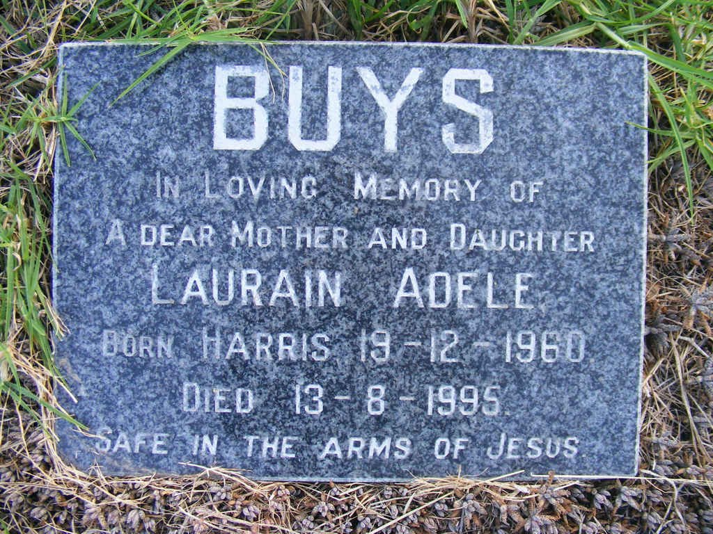 BUYS Laurain Adele nee HARRIS 1960-1995