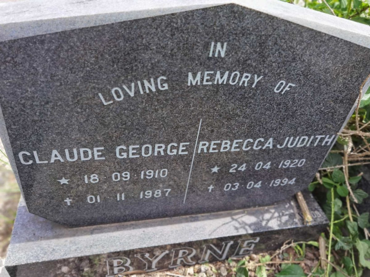 BYRNE Claude George 1910-1987 & Rebecca Judith 1920-1994