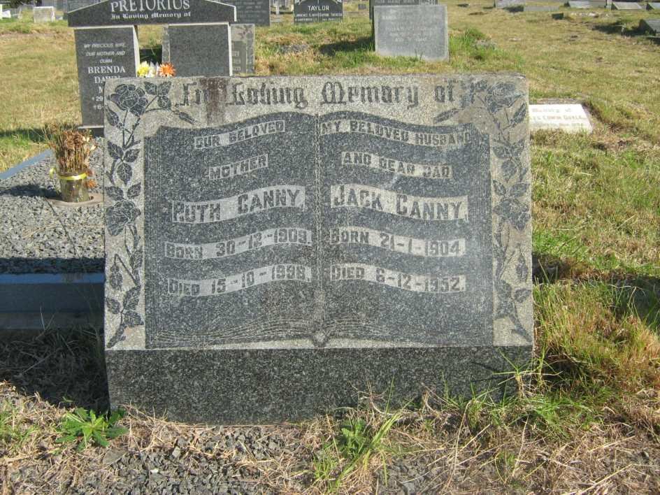 CANNY Jack 1904-1952 &amp; Ruth 1909-1998