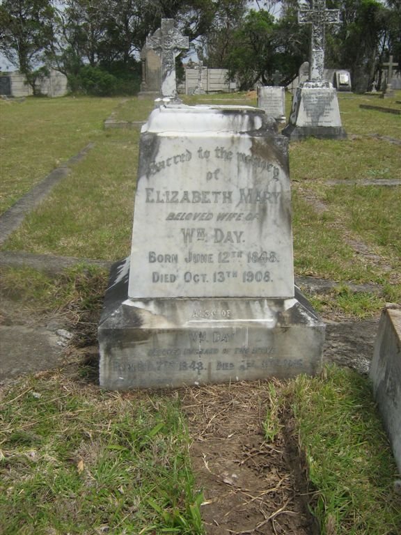DAY William 1848-1915 &amp; Elizabeth Mary 1848-1908