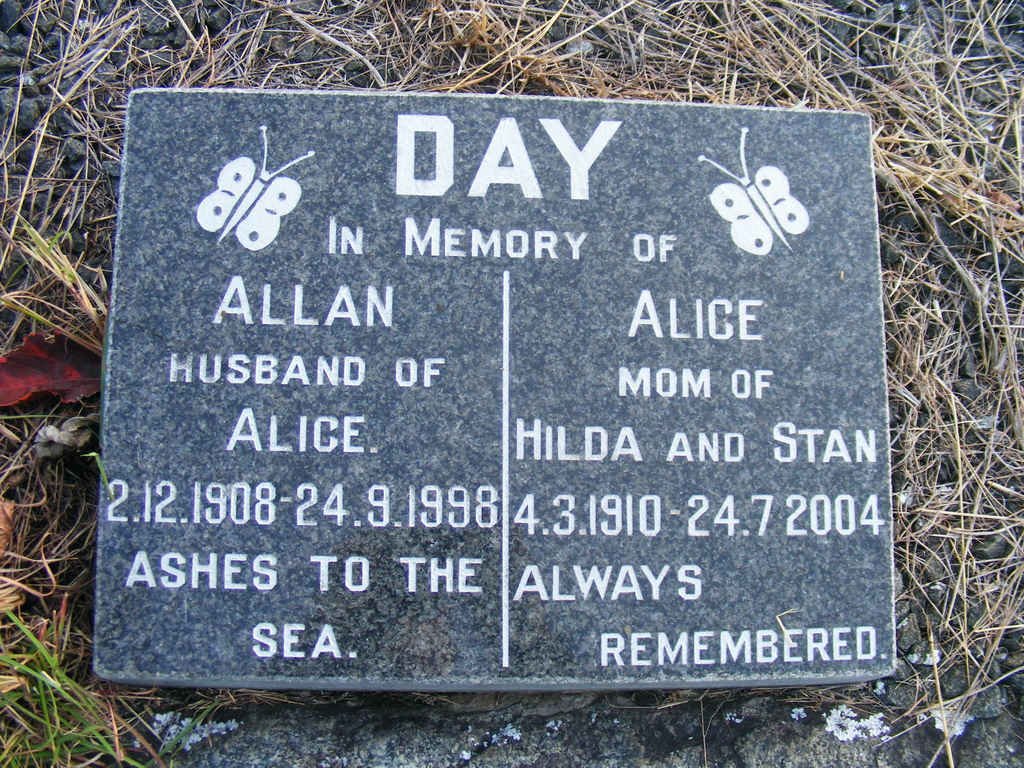 DAY Allan 1908-1998 &amp; Alice 1910-2004