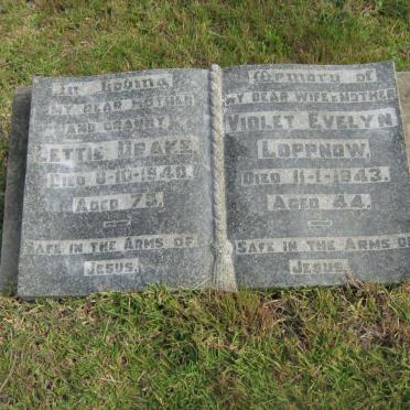 DRAKE Lettie  -1940 :: LOPPNOW  Violet Evelyn 1943