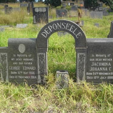 DEPONSEELE George Edward 1908-1964 &amp; Jacomina Johanna C. 1913-1995