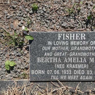 FISHER Bertha Amelia Mary nee KRAEMER 1933-2015