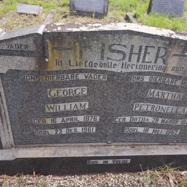FISHER George William 1876-1961 & Martha Petronella BOTHA 1885-1962