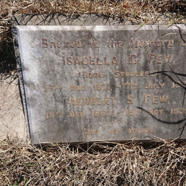 FEW Herbert S. 1862-1935 &amp; Isabella G. STROEBEL 1871-1932