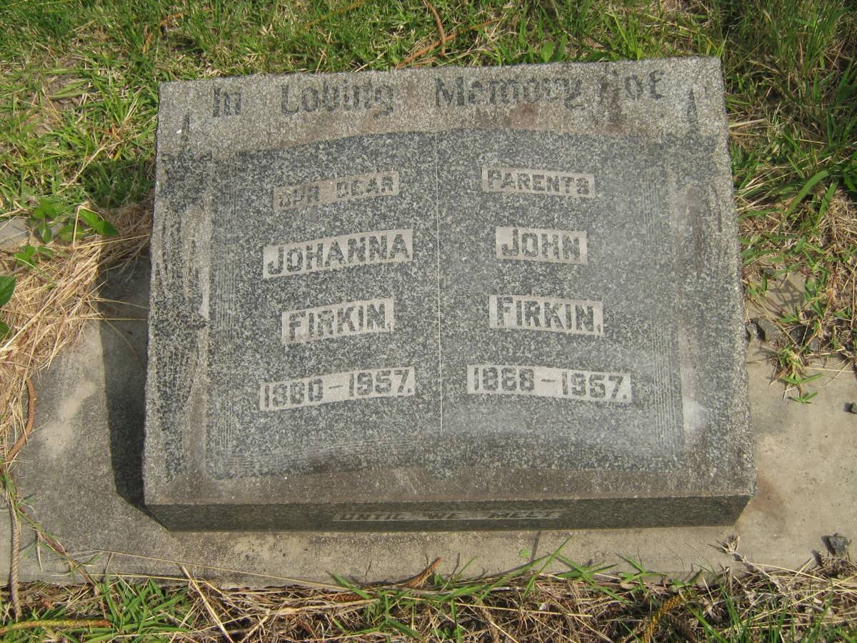 FIRKIN John 1868-1957 &amp; Johanna 1880-1957