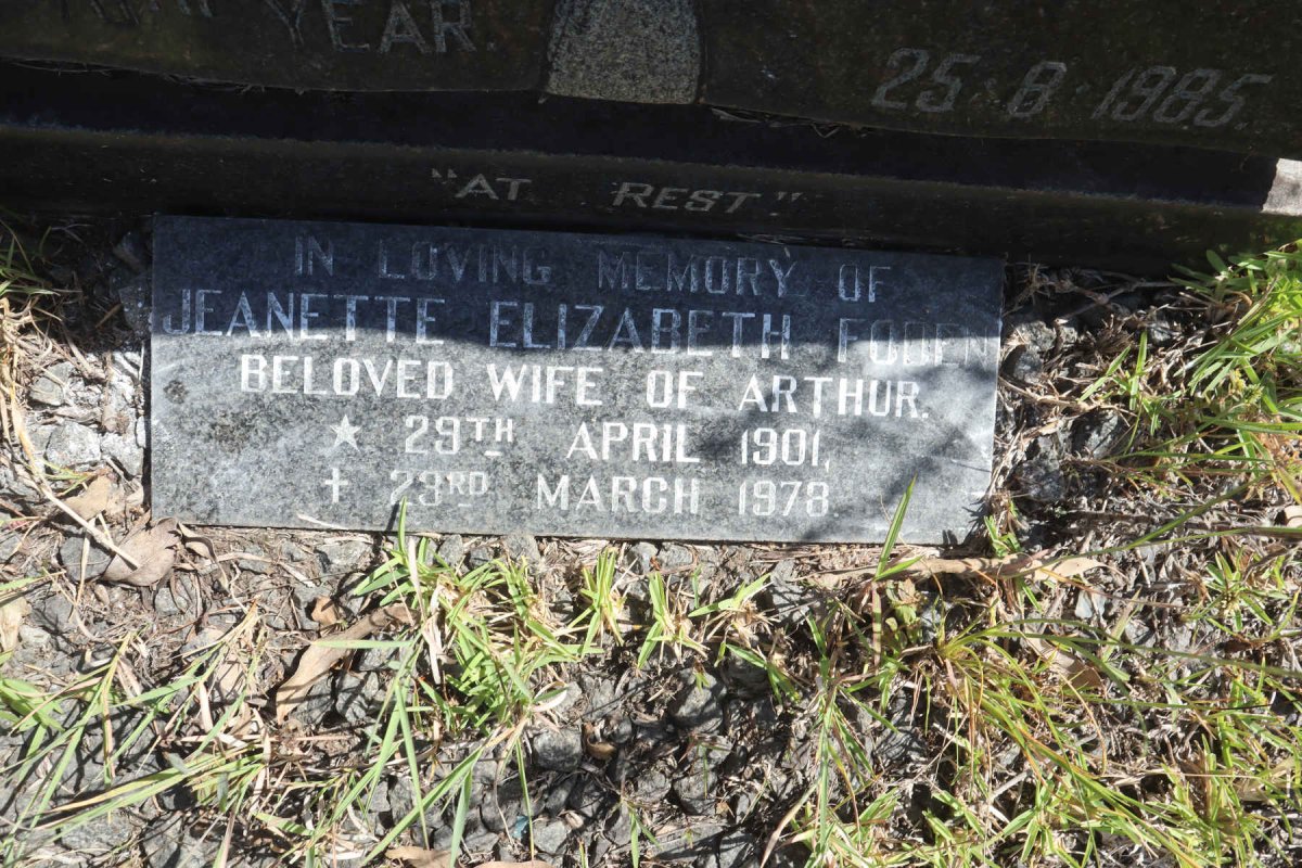 FODEN Arthur 1894-1985 &amp; Ethel 1889-1965 :: FODEN Jeanette Elizabeth 1901-1978