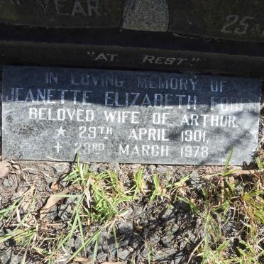FODEN Arthur 1894-1985 &amp; Ethel 1889-1965 :: FODEN Jeanette Elizabeth 1901-1978 