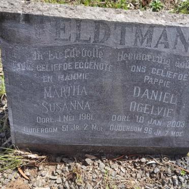 FELDTMAN Daniel Ogelvie  -2003 & Martha Susanna -1961