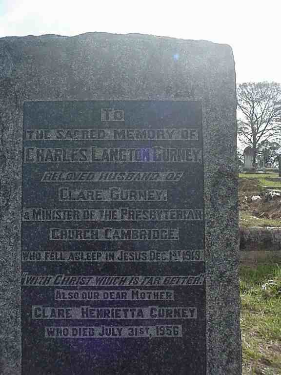 GURNEY Charles Langton -1919 &amp; Clare Henriette -1956