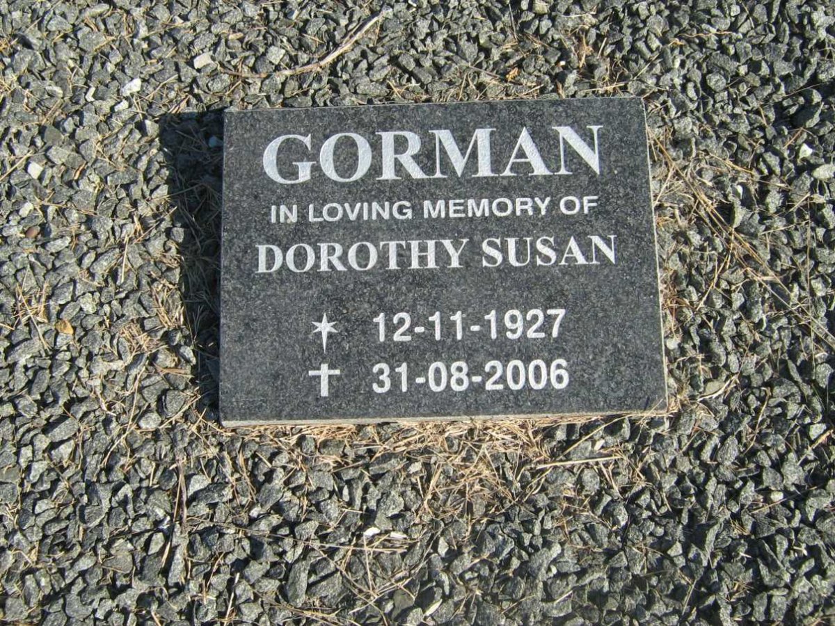 GORMAN Dorothy Susan 1927-2006