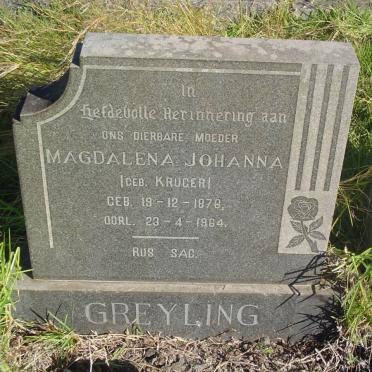 GREYLING Magdalena Johanna nee KRUGER 1878-1964