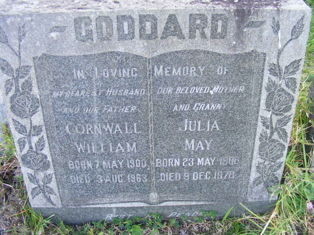 GODDARD Cornwall William 1900-1963 &amp; Julia May 1906-1978
