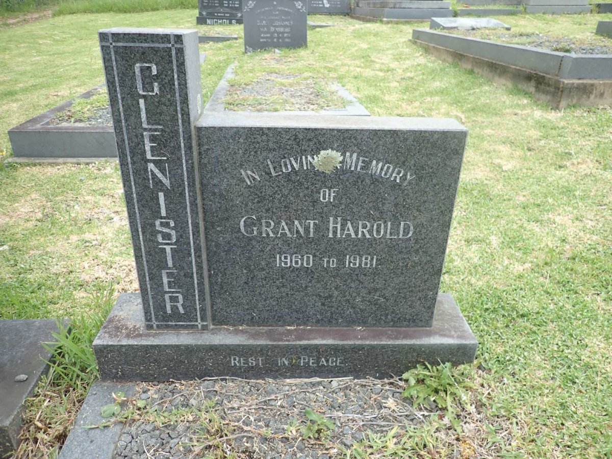 GLENISTER Grant Harold 1960-1981