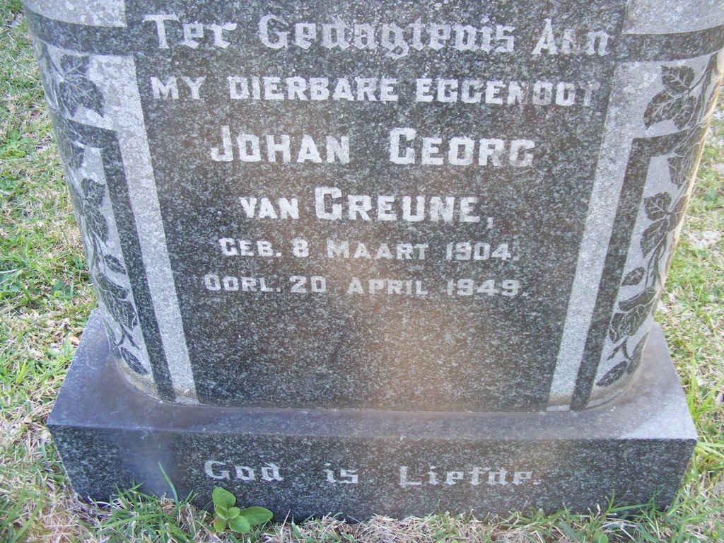 GREUNE Johan Georg, van 1904-1949