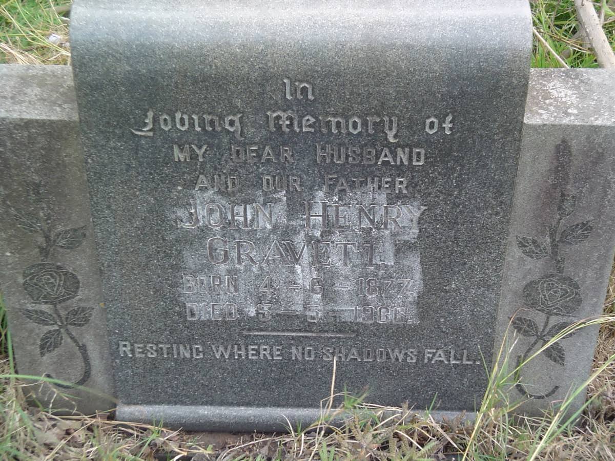 GRAVETT John Henry 1877-1966