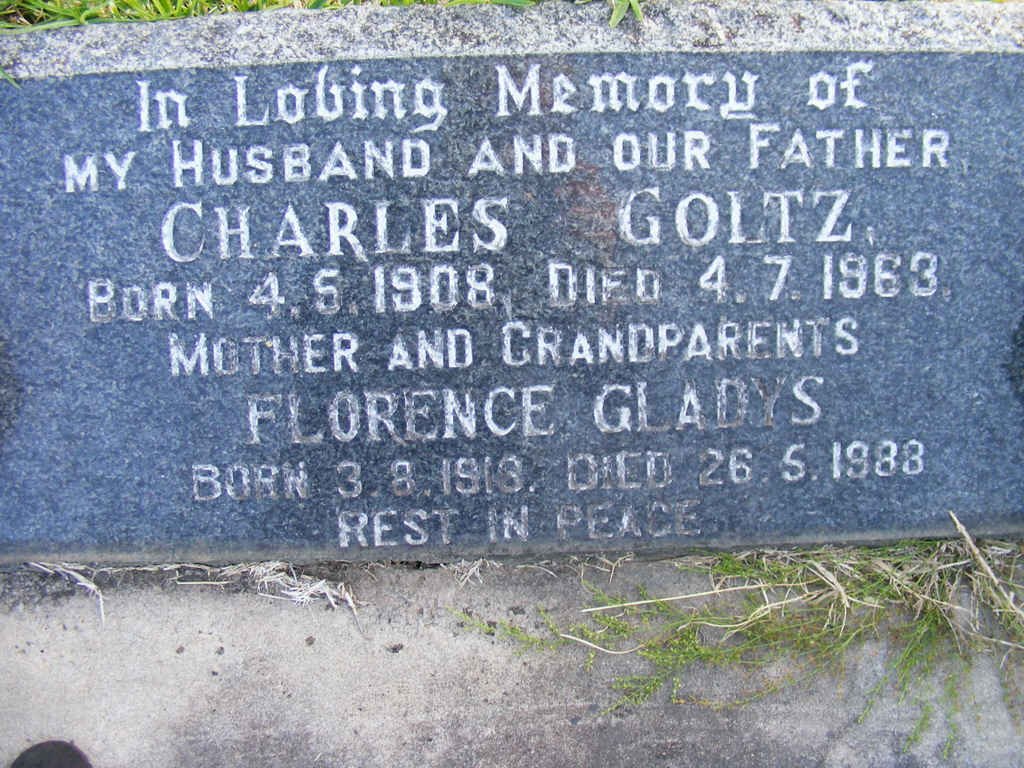 GOLTZ Charles 1908-1963 &amp; Florence Gladys 1913-1988
