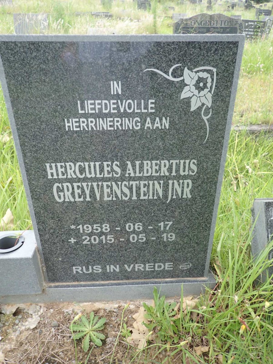 GREYVENSTEIN Hercules Albertus 1958-2015