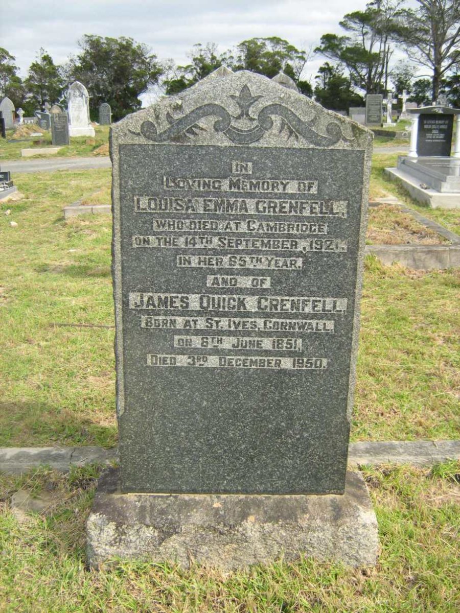 GRENFELL James Quick 1851-1950 &amp; Louisa Emma -1921