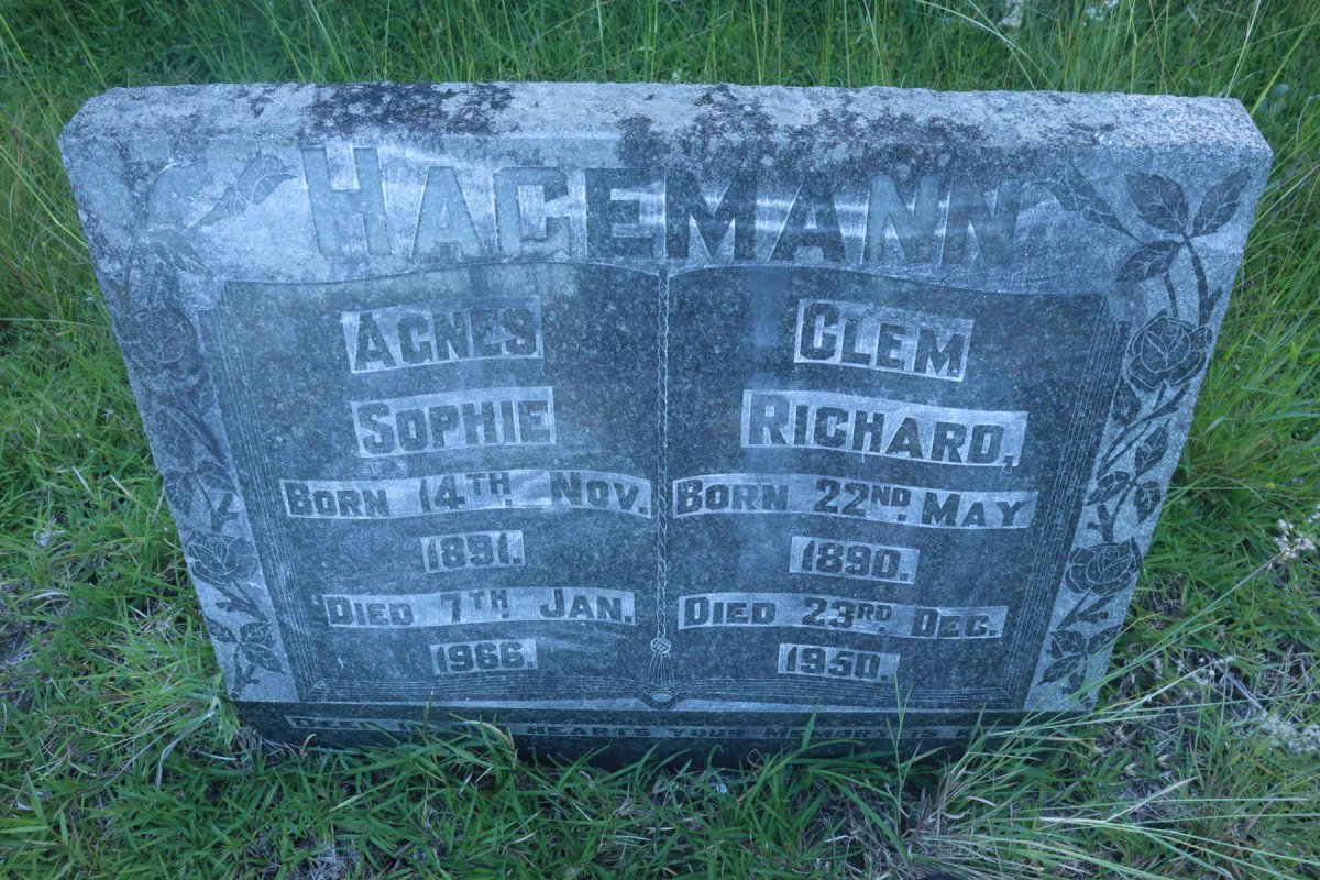 HAGEMANN Clem Richard 1890-1950 &amp; Agnes Sophie 1891-1966