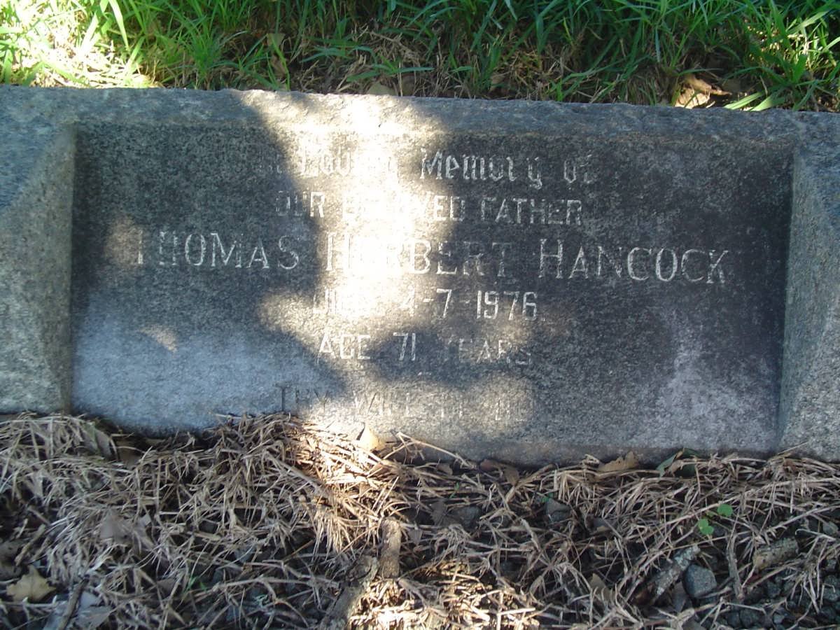 HANCOCK Thomas Herbert -1976