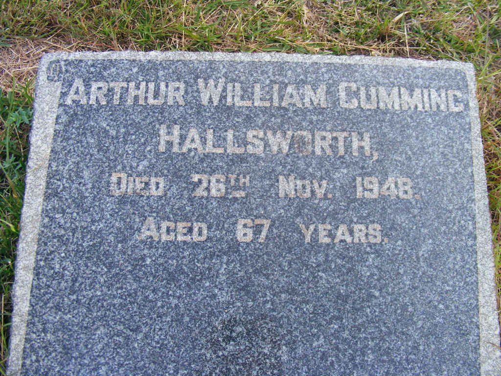 HALLSWORTH  Arthur William Cumming -1948