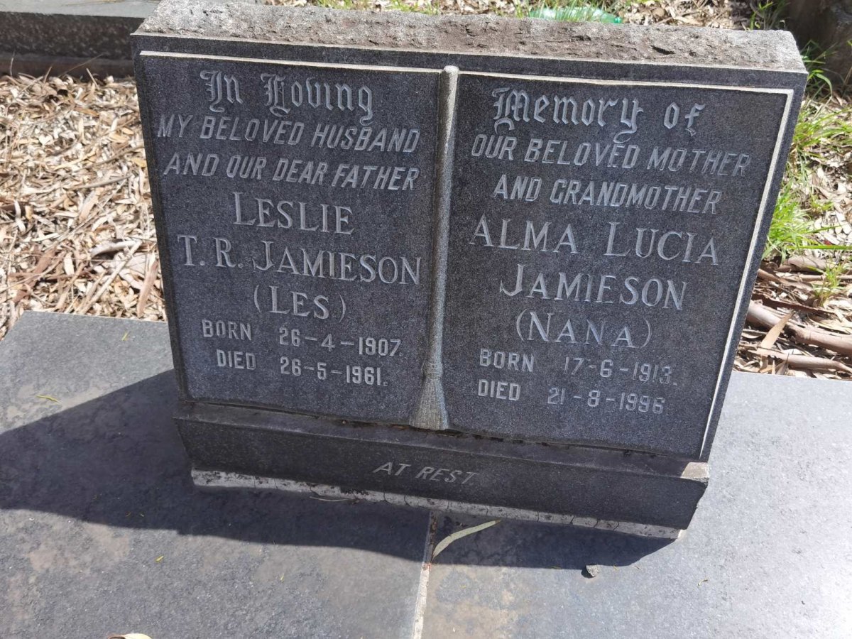 JAMIESON Leslie T.R. 1907-1961 & Alma Lucia 1913-1996