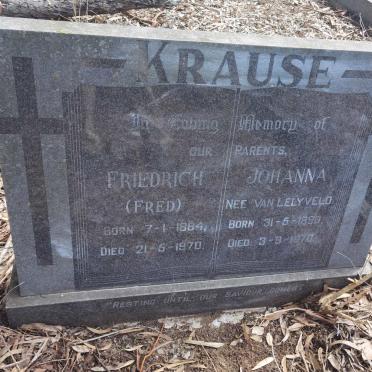 KRAUSE Friedrich 1884-1970 & Johanna VAN LELYVELD 1890-1970